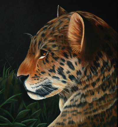 Jaguar, Black, Nature, Nature Art, Oil Painting, Art, Artwork