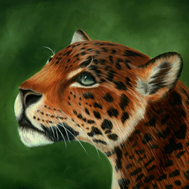 Jaguar, Green, Oil Painting, Art, Artwork